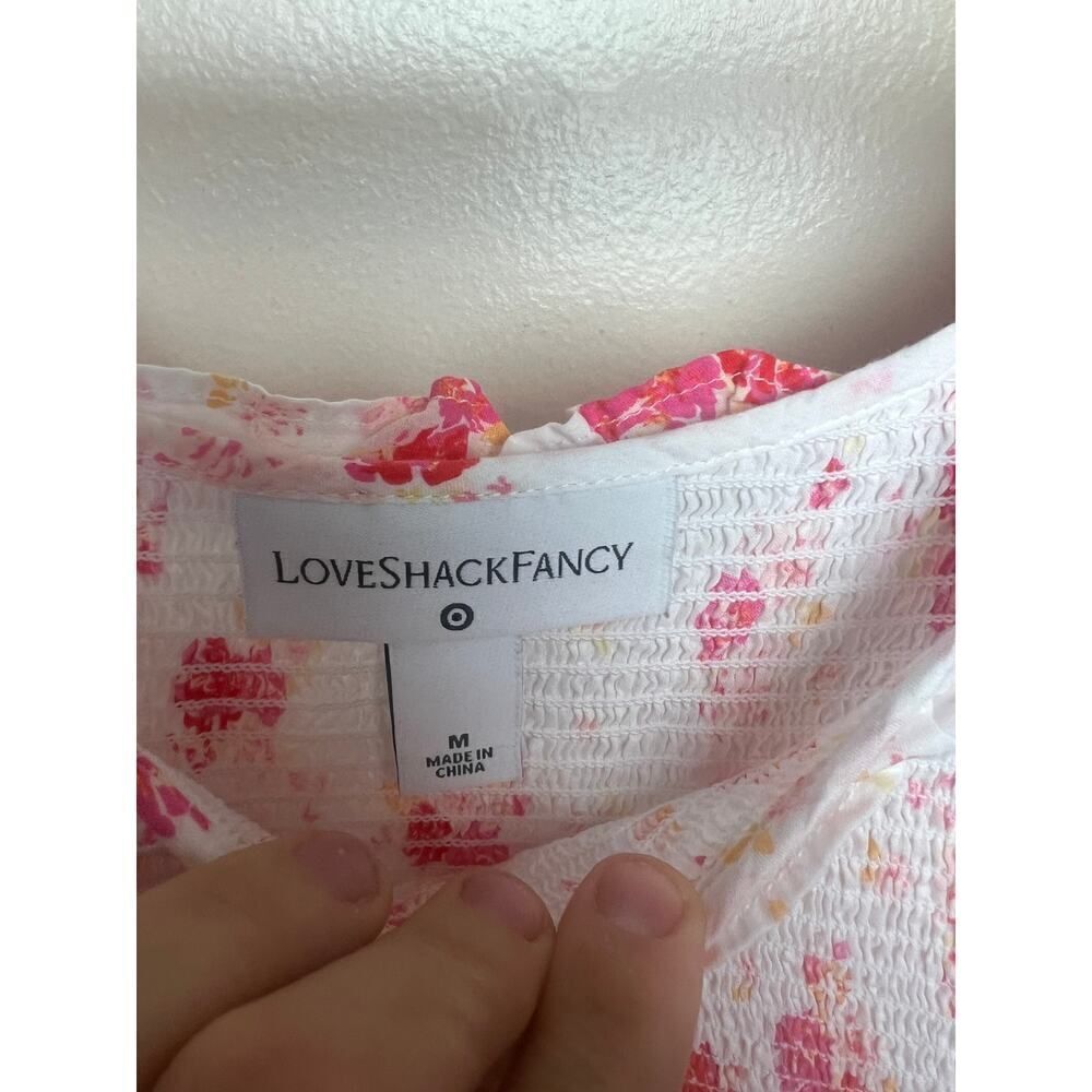 LoveShackFancy x Target Cosette Smocked Pink Floral Dress Sz. M - Picture 6 of 9